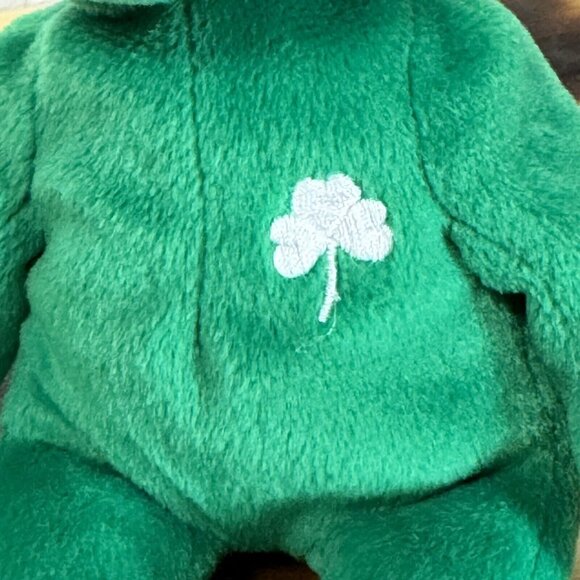 1997 TY Beanie Baby Erin Lucky Shamrock Green Bear Great Used Condition - Picture 8 of 8